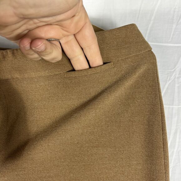 DOCKERS Metro Women's Brown Dress Pants SZ 12 M Stretch Waist Cuffed - Picture 5 of 9